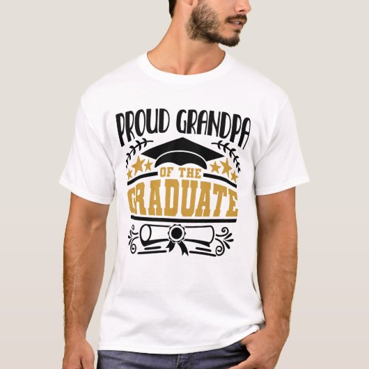 T-shirt Fière Grand-Père Du Diplômé (Devant)