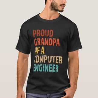 T-shirt Fière Grand-Père D'Un Ingénieur Informatique Typog