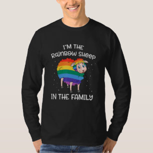 T-shirt Fière LGBTQ Je suis le mouton arc-en-ciel de la fa