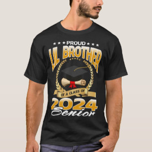 T-shirt Fière Lil Frère D'Une Classe De 2024 Senior