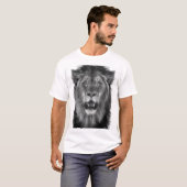 T-shirt Fière Lion en noir et blanc (Devant entier)