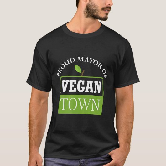 T-shirt Fière Maire De Vegan Town (Devant)