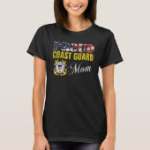 T-shirt Fière Maman De La Garde Côtière Avec Drapeau Améri (Devant)