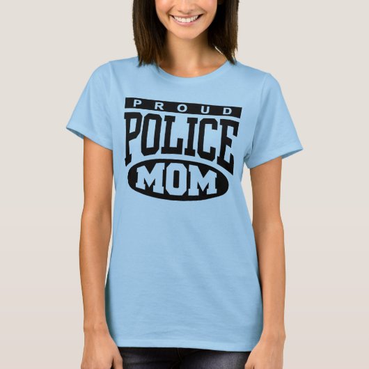 T-shirt Fière maman de la police (Devant)