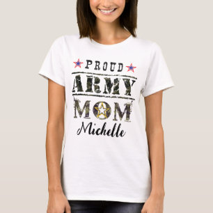 T-shirt Fière maman de l'armée