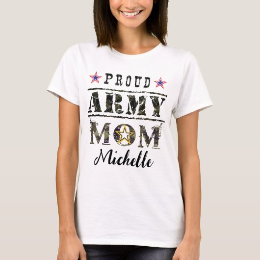 T-shirt Fière maman de l'armée (Devant)