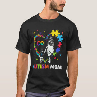T-shirt Fière maman de l'autisme Fils autistique Amour Cœu