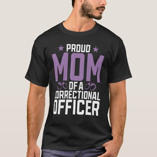 T-shirt Fière maman d'un agent correctionnel (Devant)