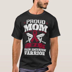 T-shirt Fière Maman D'Un Cerveau Aneurysme Guerrier Sensib