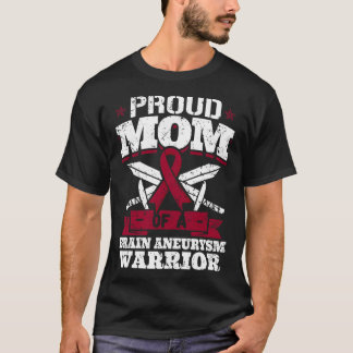T-shirt Fière Maman D'Un Cerveau Aneurysme Guerrier Sensib