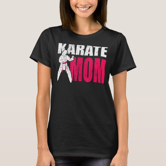 T-shirt Fière Maman D'Un Combat De Karaté (Devant)