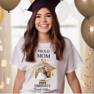 T-shirt Fière maman d'un diplômé de 2025 avec une photo et