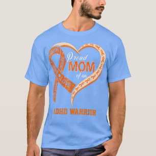 T-shirt Fière Maman D'Un TDAH Warrior Ribbon Heart