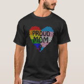 T-shirt Fière Maman Lgbt Avec Arc En Ciel Et Drapeau Trans (Devant)