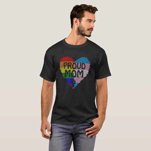 T-shirt Fière Maman Lgbt Avec Arc En Ciel Et Drapeau Trans (Devant entier)