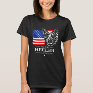 T-shirt Fière mère de vacher australien drapeau américain 
