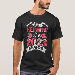 T-shirt Fière Nephew De 2023 Senior Boys Graduation Flora