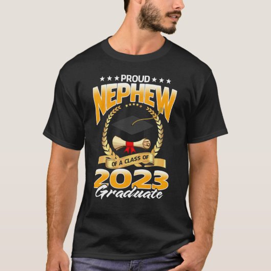 T-shirt Fière Nephew D'Une Classe De Diplômés De 2023 (Devant)