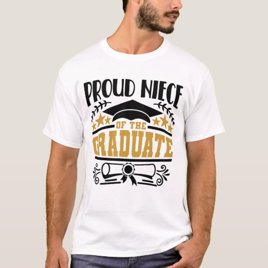 T-shirt Fière Nièce Du Diplômé (Devant)