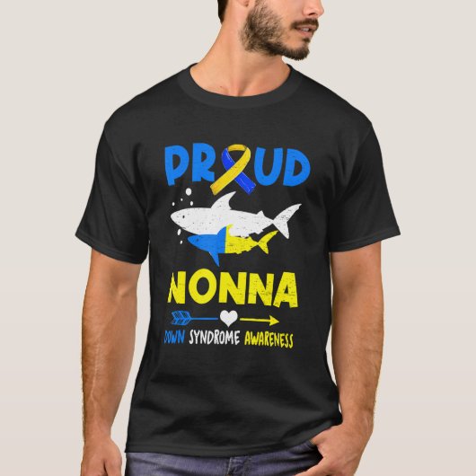 T-shirt Fière Nonna Shark Down Syndrome Sensibilisation T2 (Devant)