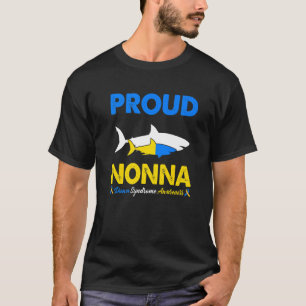 T-shirt Fière Nonna Shark Down Syndrome Sensibilisation T2
