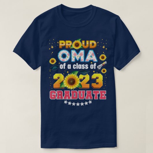 T-shirt Fière Oma D'Un Tournesol De Classe 2023 Dernier (Design devant)