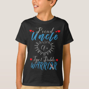 T-shirt Fière Oncle D'Un Diabète Type 1 Sensibilisation De