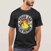 T-shirt Fière Papa Club Membre en caoutchouc Canard Arc-en (Devant)