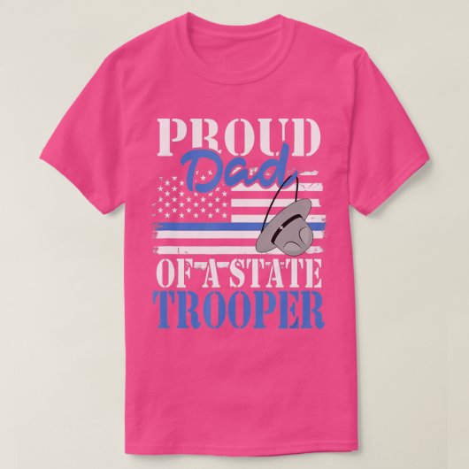 T-shirt Fière papa d'un agent de police de l'État Diplômé (Design devant)