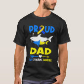 T-shirt Fière Papa Shark Down Syndrome Sensibilisation T21 (Devant)