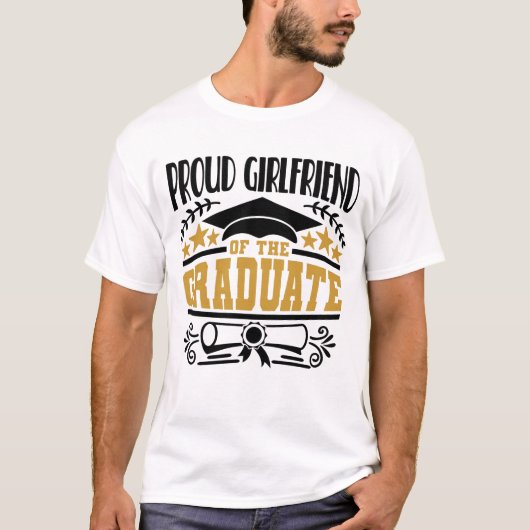 T-shirt Fière Petite Amie Du Diplômé (Devant)