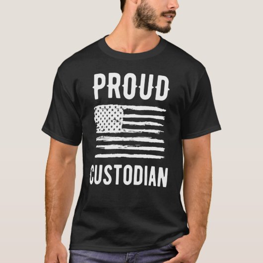 T-shirt Fière Profession gardienne Drapeau américain (Devant)
