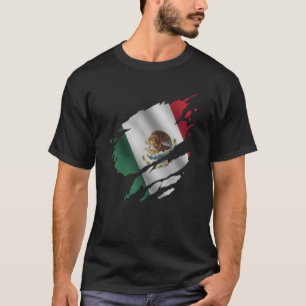 T-shirt Fière racine mexicaine arrachée drapeau mexicain