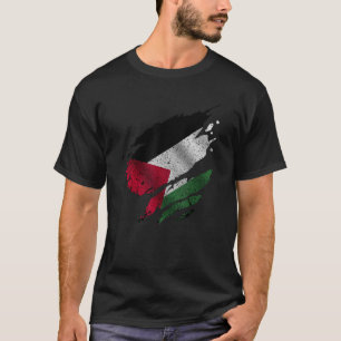 T-shirt Fière racine palestinienne arrachée drapeau palest