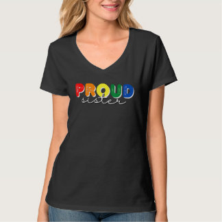 T-shirt Fière Soeur Arc-en-ciel Fierté Mois Amour Support 