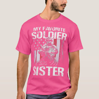 T-shirt Fière Soeur De L'Armée Mon Soldat Préféré M'Appell