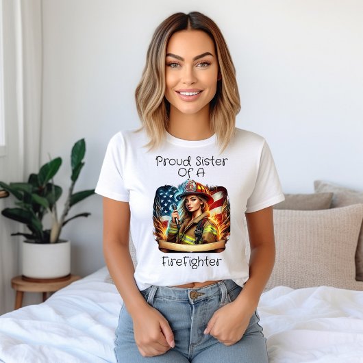 T-shirt Fière Soeur D'Un Pompier W