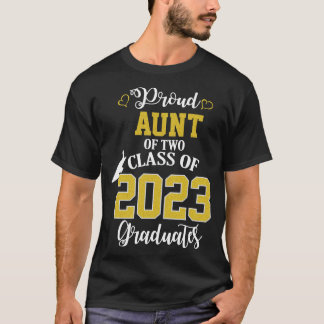 T-shirt fière tante de classe de 2023 diplômée deuxième