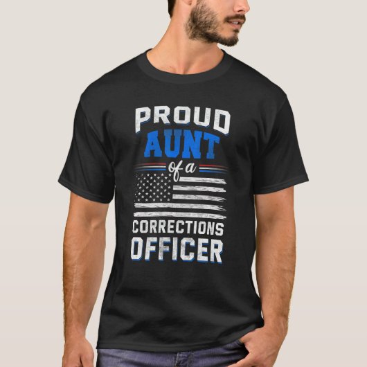T-shirt Fière tante d'un agent correctionnel (Devant)
