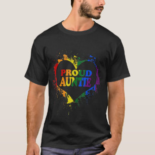 T-shirt Fière tante LGBT Gay Pride Drapeau de coeur - Mè