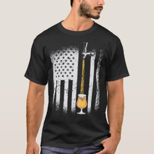 T-shirt fière USA citoyen artisanat brasserie de bière pad