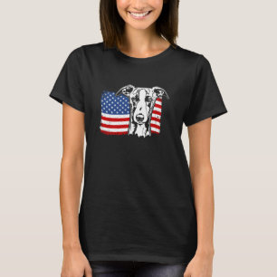 T-shirt Fière whippet drapeau américain américain patriote