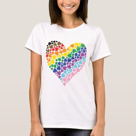 T-shirt Fièrement irlandais Rainbow Shamrock Heart (Devant)