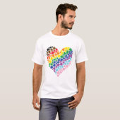 T-shirt Fièrement irlandais Rainbow Shamrock Heart (Devant entier)
