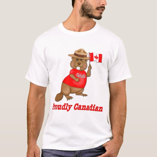 T-shirt Fièrement le castor canadien (Devant)