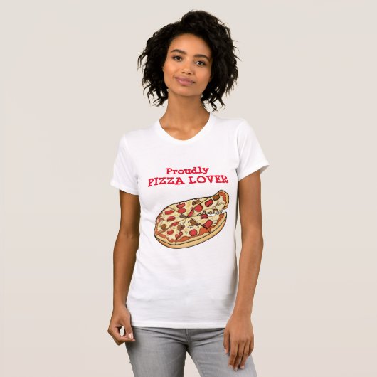T-shirt Fièrement Pizza Lover (Devant entier)