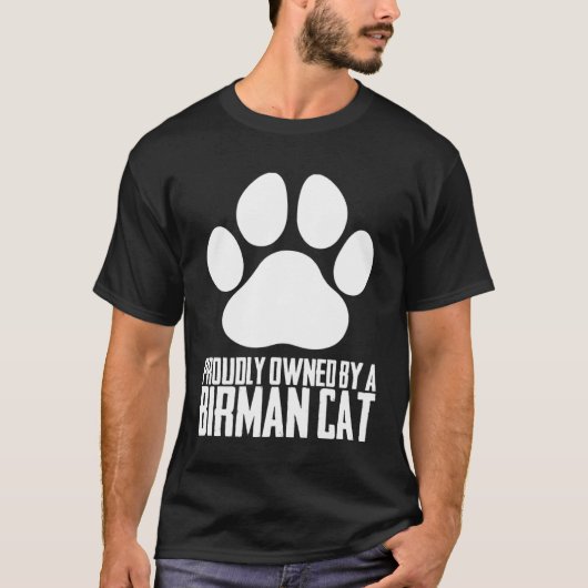 T-shirt Fièrement possédé par un chat birman (Devant)
