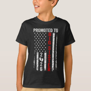 T-shirt Fièrement promue Grande Sœur 2026 Pour la première
