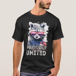 T-shirt Fièrement United Raccoon Genre Fluid Lunettes de s