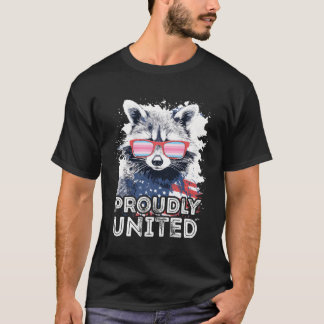 T-shirt Fièrement United Raccoon Transfeminine Lunettes de